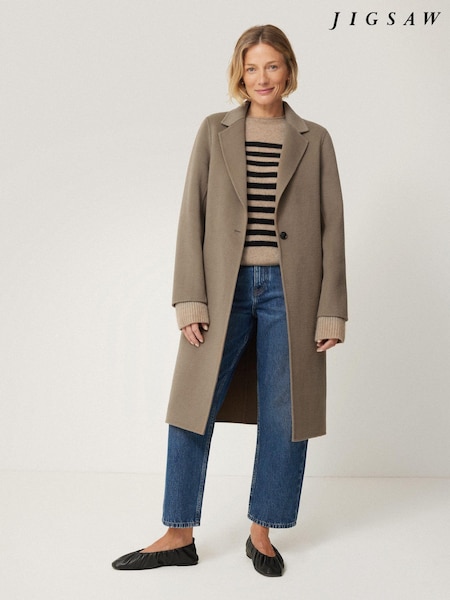 Jigsaw Brown Double Faced Tailored Coat (AK0998) | €229