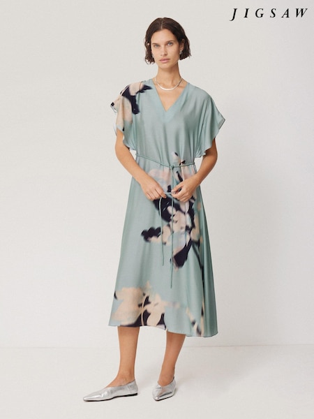 Jigsaw Blue Floral Drift Silk Blend Dress (AK1005) | €229