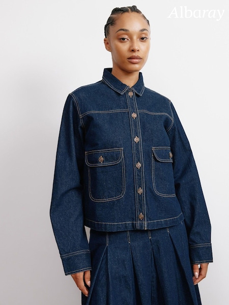 Albaray Blue 100% Cotton Dark Denim Jacket (AK1039) | €142