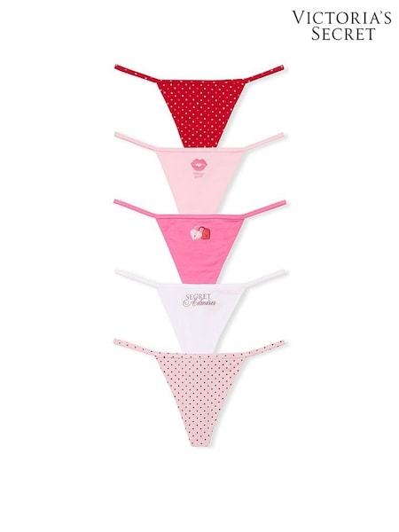Victoria's Secret Red/Pink/White G String 5 Pack Knickers (AK1082) | €31