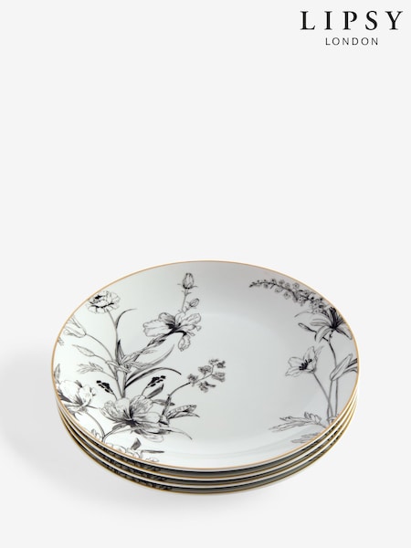 Lipsy Set of 4 White Floral Dinner Plates (AK1227) | €40