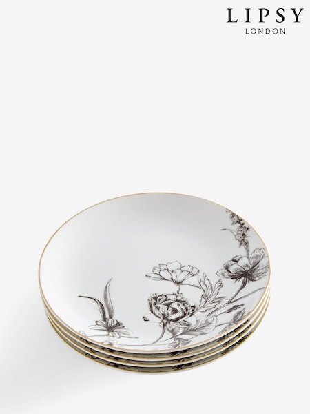 Lipsy Set of 4 White Floral Side Plates (AK1229) | €34