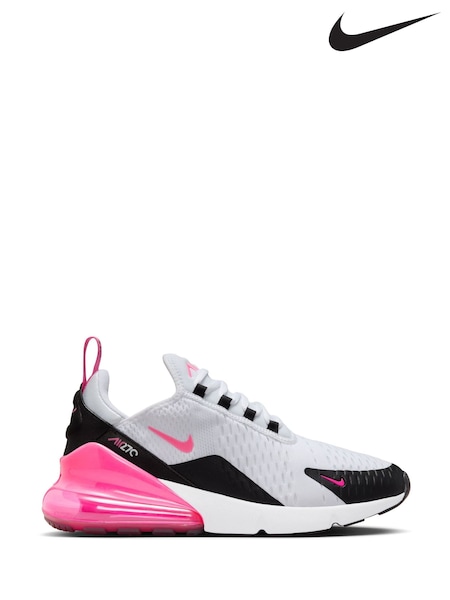 Nike White/Pink Air Max 270 Trainers (AK1243) | €192