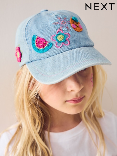 Sininen/Oranssi - 100% Cotton Denim Baseball Lakki (3kk-16v) (AK1470) | €13 - €19