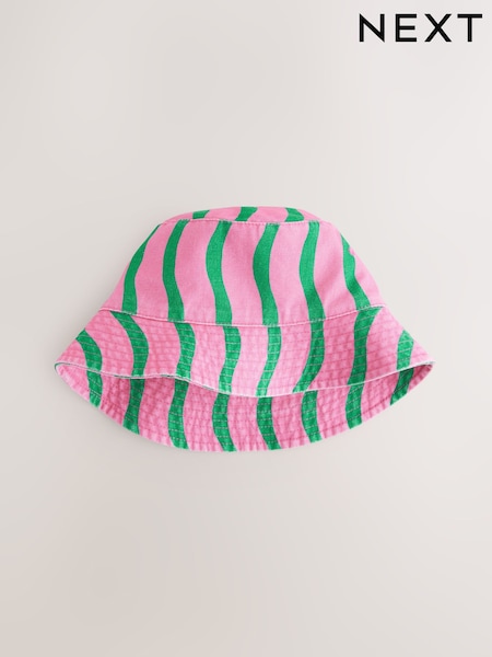 Green/Pink Stripe Bucket Hat (3mths-16yrs) (AK1479) | €10 - €16