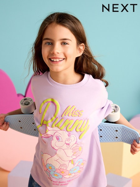 Purple 100% Cotton Bambi Miss Bunny Oversized License T-Shirt (3-16yrs) (AK1610) | € 20 - € 27