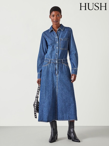 Hush Bella Maxi Denim 100% Cotton Dress (AK1672) | 429 LEI