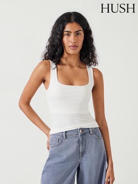 Hush Cream Jade Wide Strap Scoop Vest (AK1687) | €40