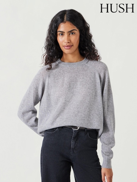 Hush Grey Jasmine Cashmere Rib Detail Jumper (AK1693) | ₪754