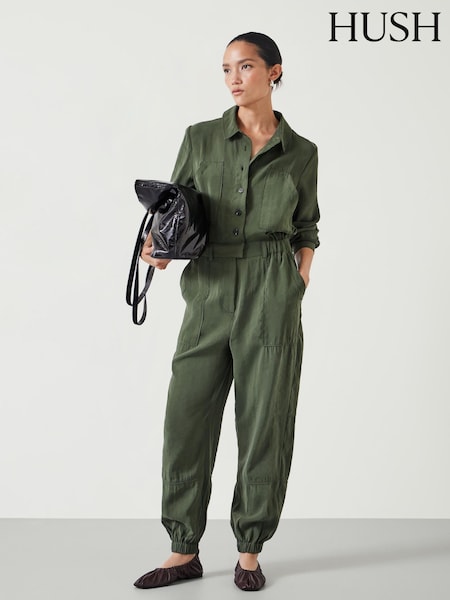 Hush Green Feyre Utility Jumpsuit (AK1694) | 346 QAR