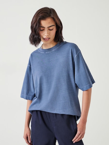 Blau - Hush Flo Oversized 100% Cotton T-Shirt (AK1706) | 24 €