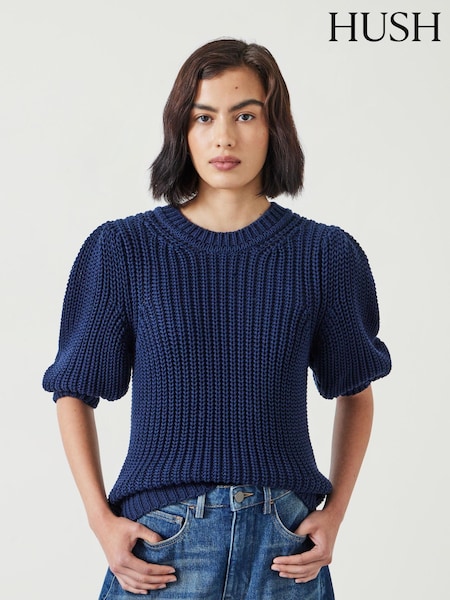 Hush Blue Jessie 100% Cotton Chunky Rib Top (AK1713) | €57