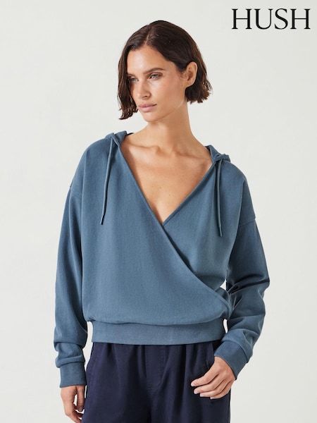 Albastru - Hush Daisy Wrap 100% Cotton Hanorac cu glugă (AK1720) | 292 LEI