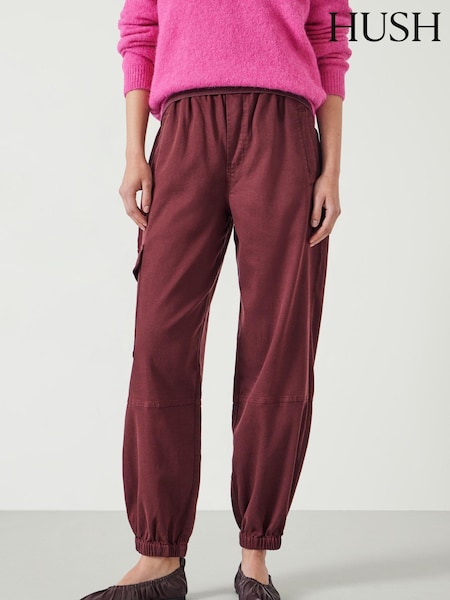 Hush Red Ava Washed Cargo Trousers (AK1721) | €119