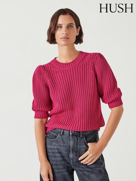 Hush Pink Jessie 100% Cotton Chunky Rib Top (AK1723) | €69