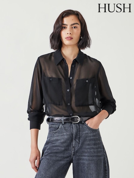 Hush Black Havana Sheer Shirt (AK1729) | €39