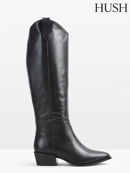 Hush Black Hailey Western Knee Boots (AK1741) | €147