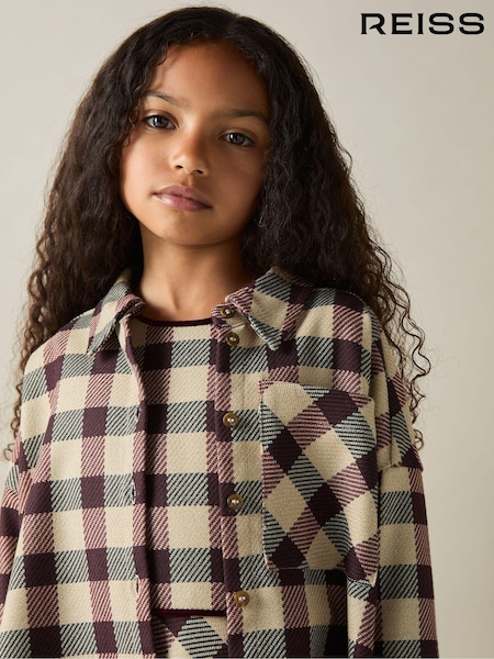 Reiss Burgundy Elif 4-9 yrs Oversized Woven Check Shirt (AK1765) | €70