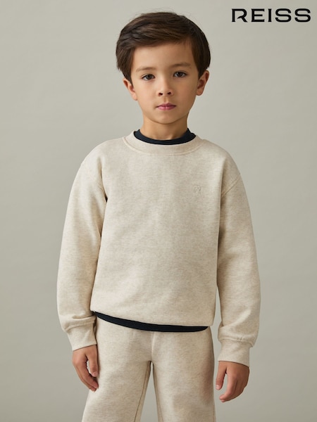 Reiss Ivory Marl Avery Cotton-Blend Sweatshirt and Joggers Set (AK1781) | €40