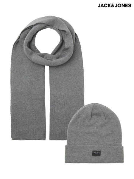 JACK & JONES Grey Hat and Scarf Gift Box Set (AK1796) | AED73