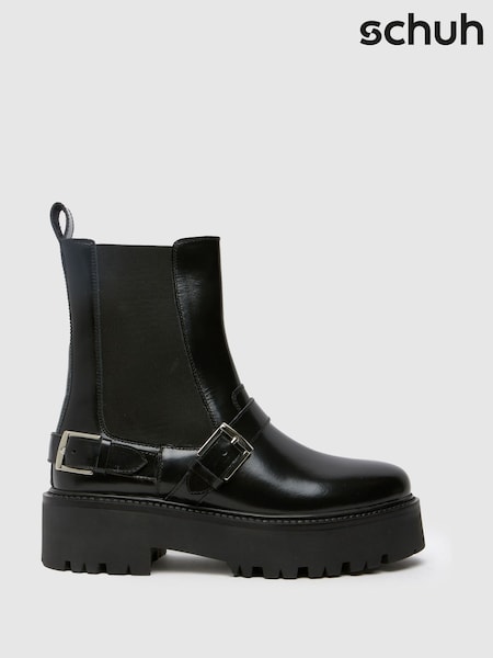 Negru - Cizme cu cataramă din piele Schuh Ariah (AK1847) | 596 LEI