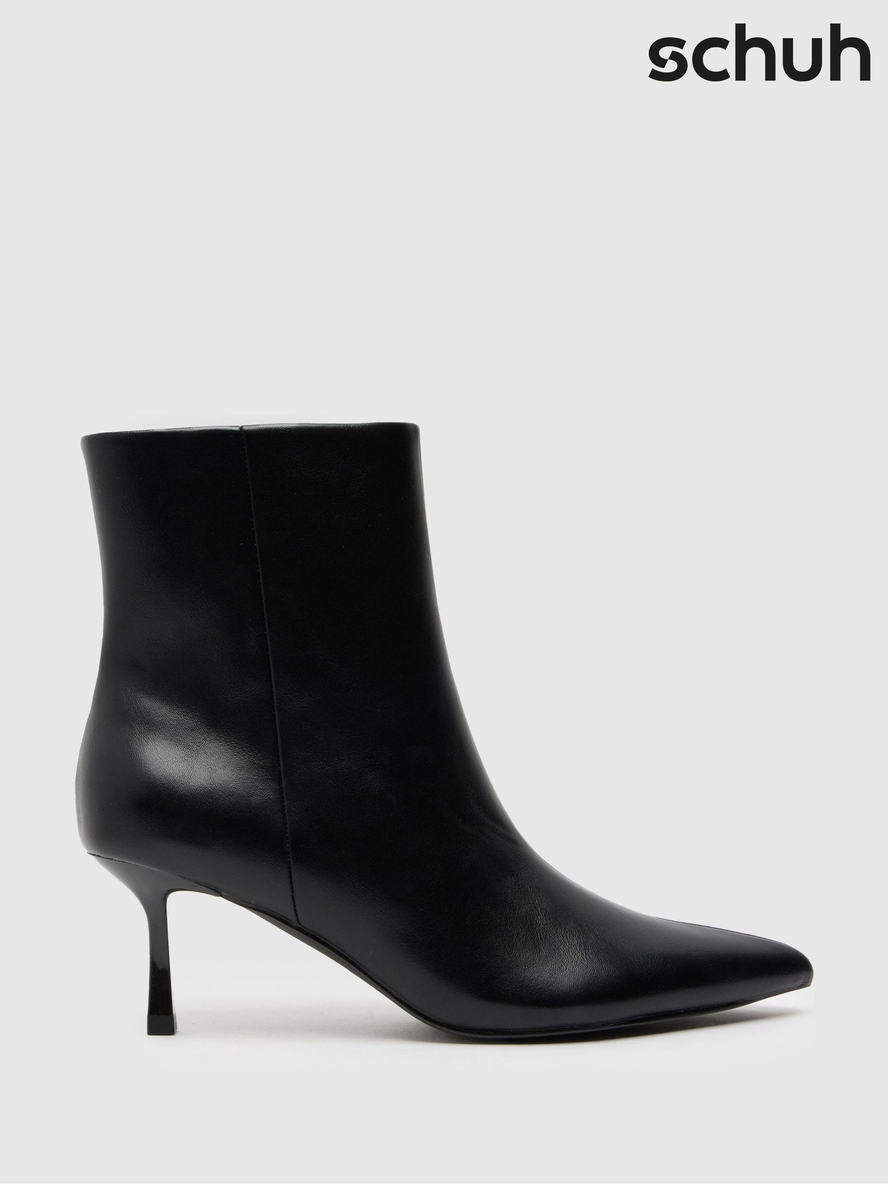 Black boots with silver heel best sale