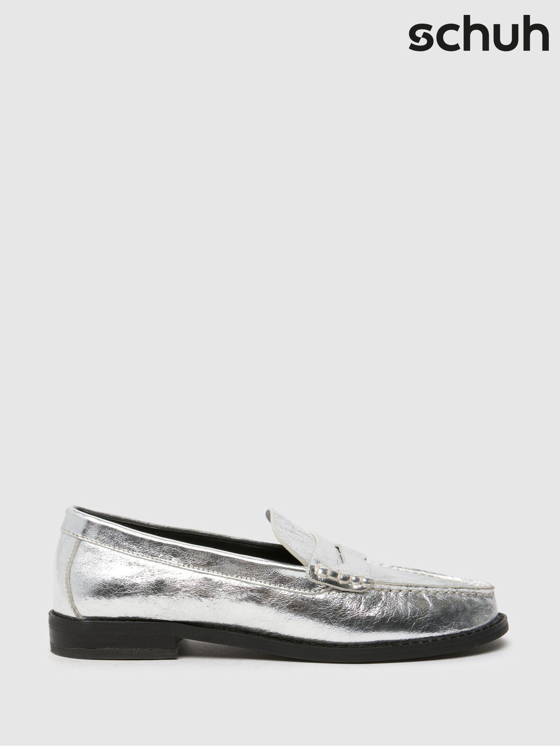 Silver Loafer Flat Shoes Next Oman