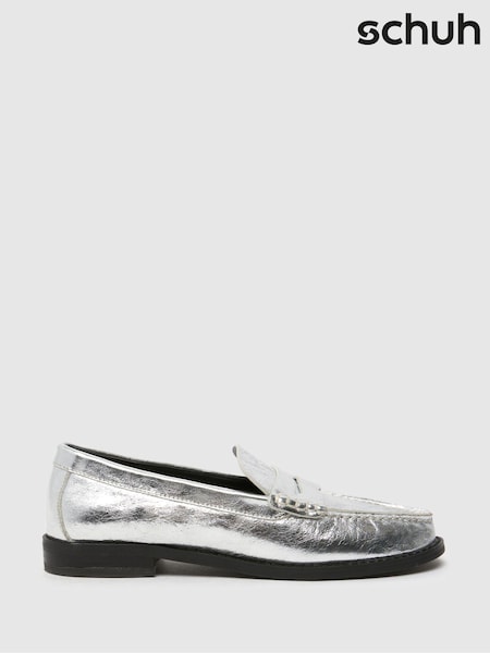 כסף - Schuh Lillian Leather Penny Loafers (AK1860) | ‏277‏₪