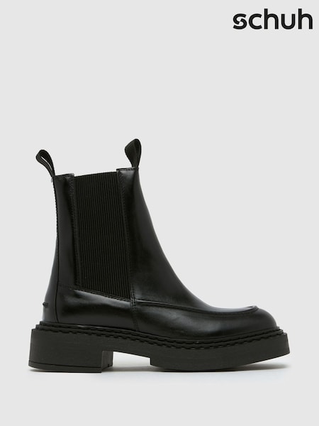 Schuh Cassie Leather Ankle Black Boots (AK1865) | $166