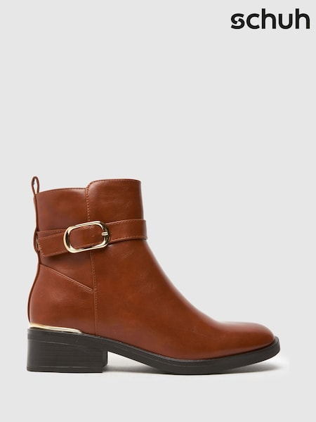 Schuh Ciara Buckle Ankle Brown Boots (AK1878) | 261 LEI