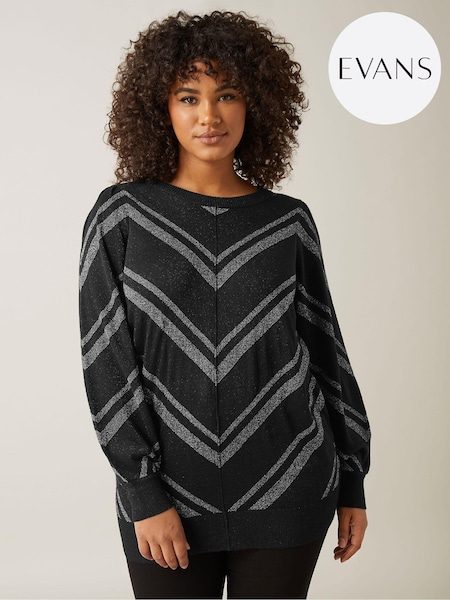 Evans Metallic Chevron Black Jumper (AK1934) | 203 LEI