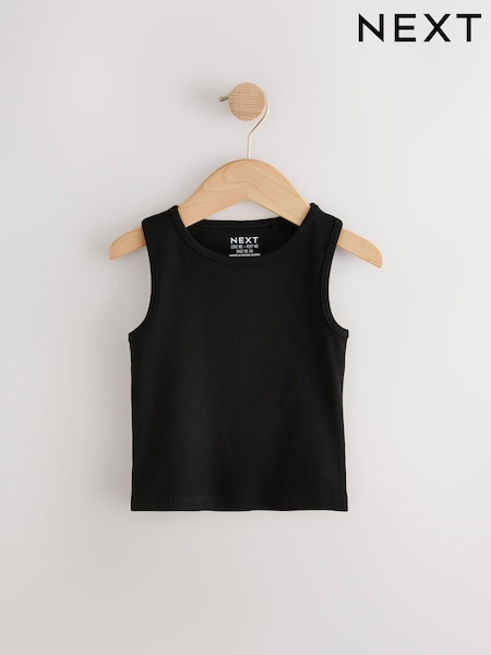 Black Boxy Rib Vest (3-16yrs) (AK2065) | €4 - €8
