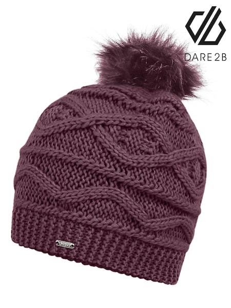 Rot - Dare 2b Remind II – Gestrickte Winter-Bommelmütze für Damen (AK2241) | 10 €