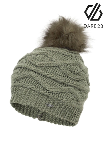 Grön - Dare 2b Womens Remind Ii Knitted Winter Bobble Hat (AK2304) | kr203