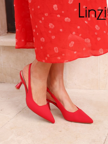 Linzi Red Presley Stiletto Pointed Court Heels (AK2342) | €43