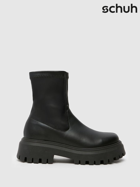 Schuh Amiyah Chunky Sock Ankle Black Boots (AK2356) | € 59