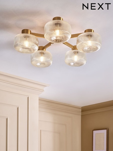 Brass Lexington 5 Light Flush Fitting Ceiling Light (AK2371) | €198