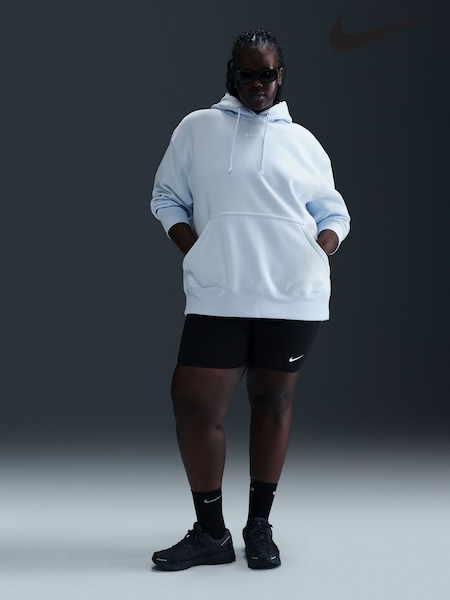 Nike Light Blue Tint Curve Sportswear Phoenix Fleece Oversized Pullover Hoodie (AK2461) | €86