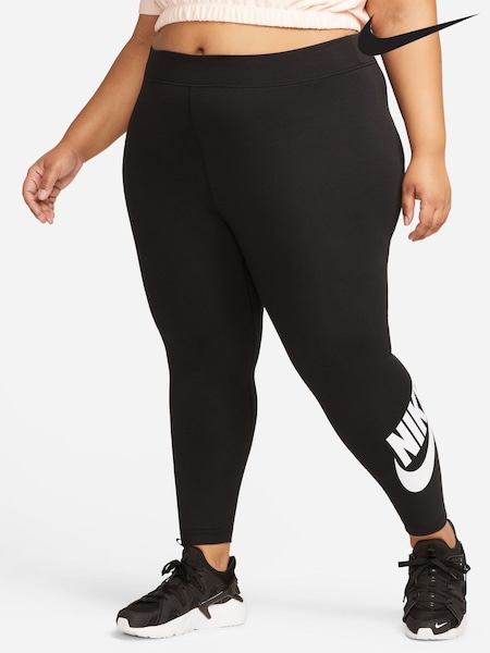 Nike Black Curve Sportswear Classics High-Waisted Graphic Leggings (AK2467) | €48