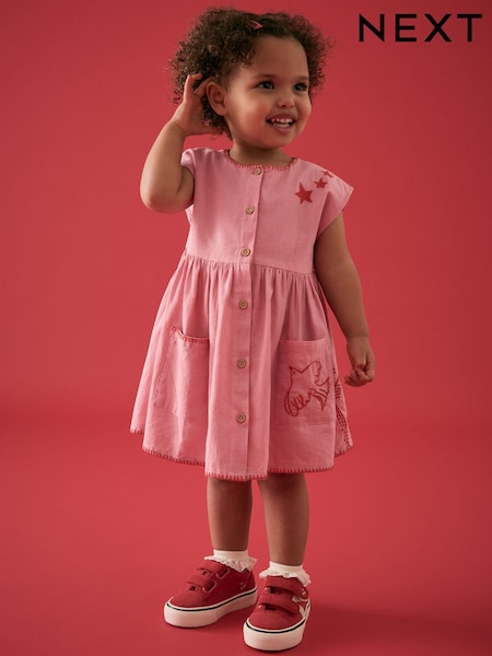 وردي - Button Through Summer Summer Dress (3mths-10yrs) (AK2479) | ‏8 ر.ع.‏ - ‏10 ر.ع.‏