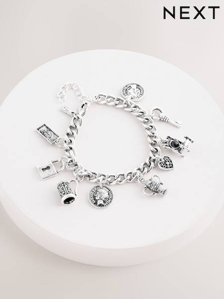 Silver Tone Vintage Charm Bracelet (AK2830) | €13