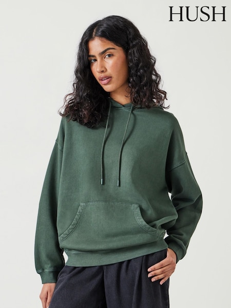 Hush Green Shay Oversized Heavyweight 100% Cotton Hoodie (AK2945) | $61