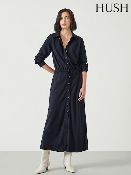 Hush Black Martina Pinstripe Midi Dress (AK2956) | €77