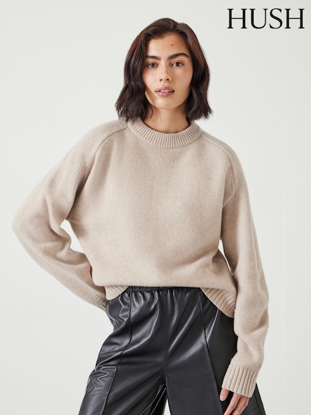 Hush Cream Nina Merino Wool Cropped Jumper (AK2990) | €168