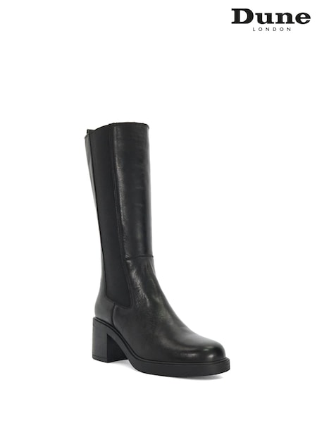 Dune London Black Temley Chelsea Heeled High Boots (AK3034) | €286