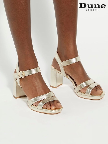 Dune London Gold Manifesting Mini Platform Sandals (AK3040) | $173