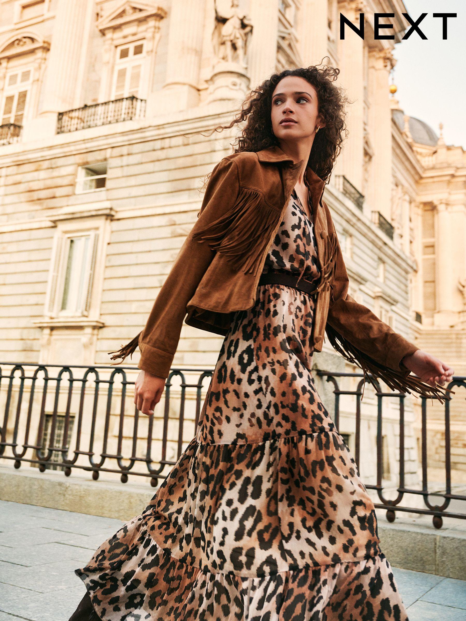 Tall animal print dress top