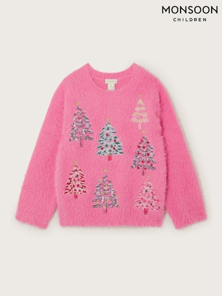 Monsoon Pink Embroidered Christmas Tree Jumper (AK3180) | AED113 - AED128