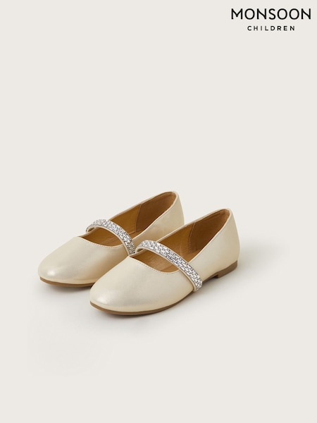 Monsoon Gold Bling Strap Ballet Flats (AK3193) | €35 - €41