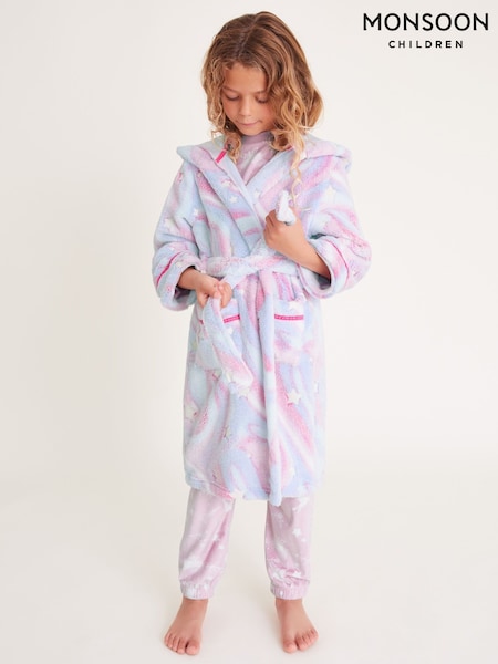 Monsoon Pink Fleece Marble Star Print Dressing Gown (AK3214) | € 38 - € 42